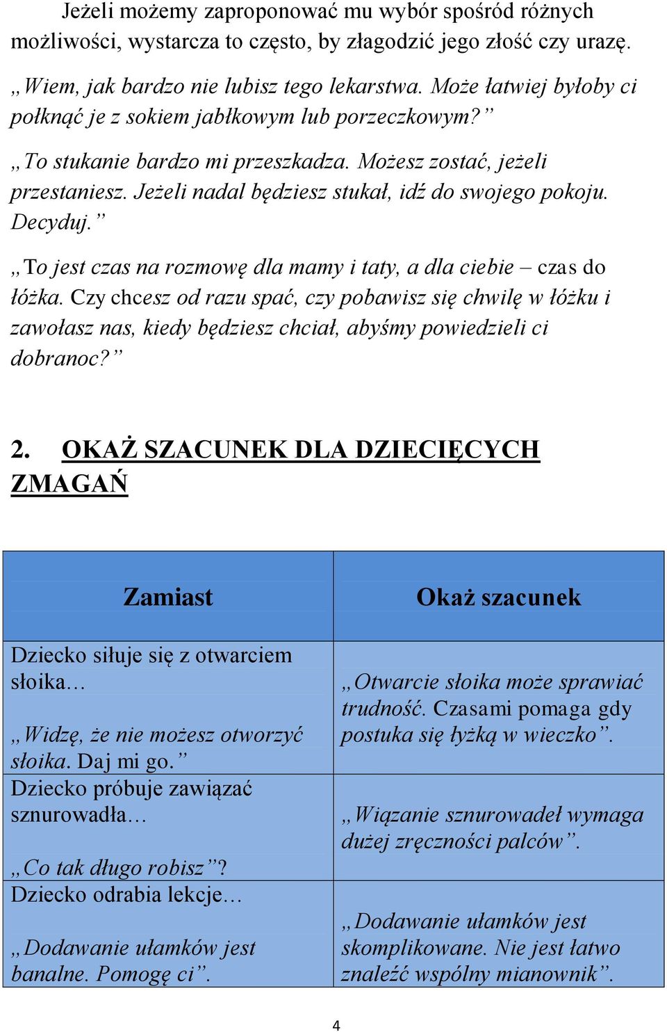 Decyduj. To jest czas na rozmowę dla mamy i taty, a dla ciebie czas do łóżka.