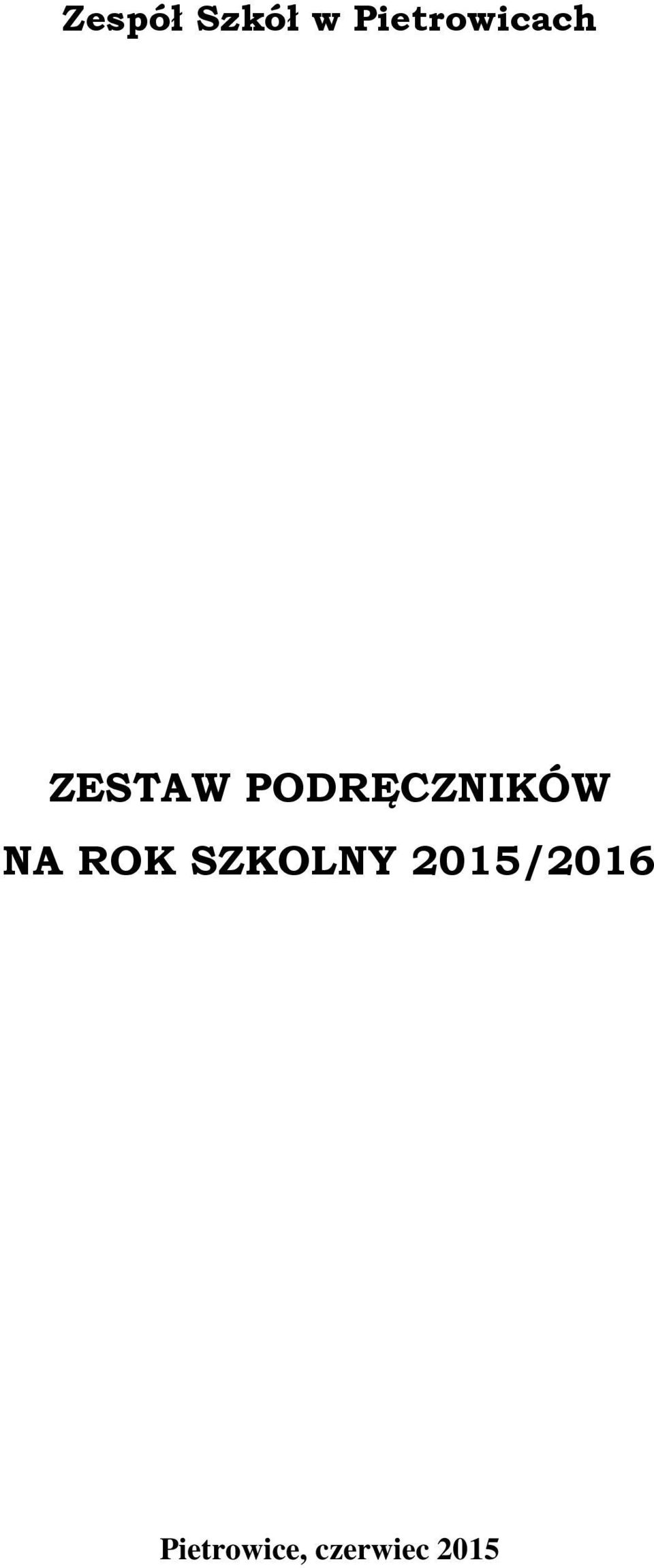 PODRĘCZNIKÓW NA ROK