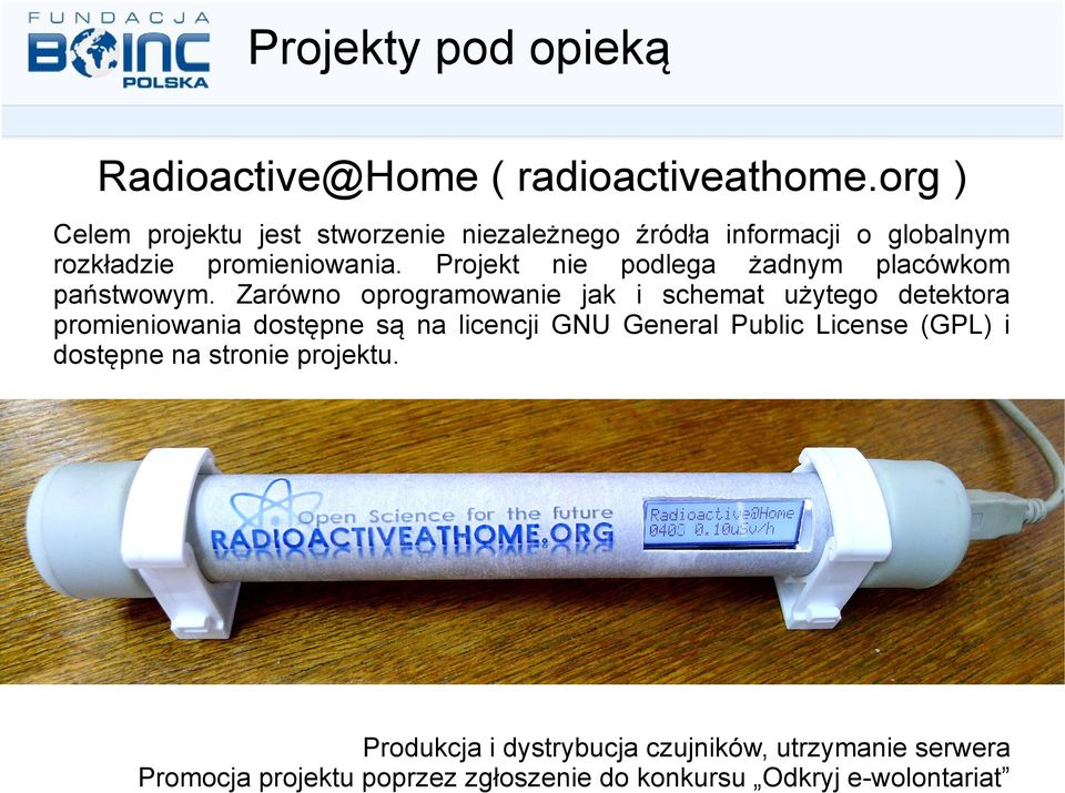 Projekt nie podlega żadnym placówkom państwowym.