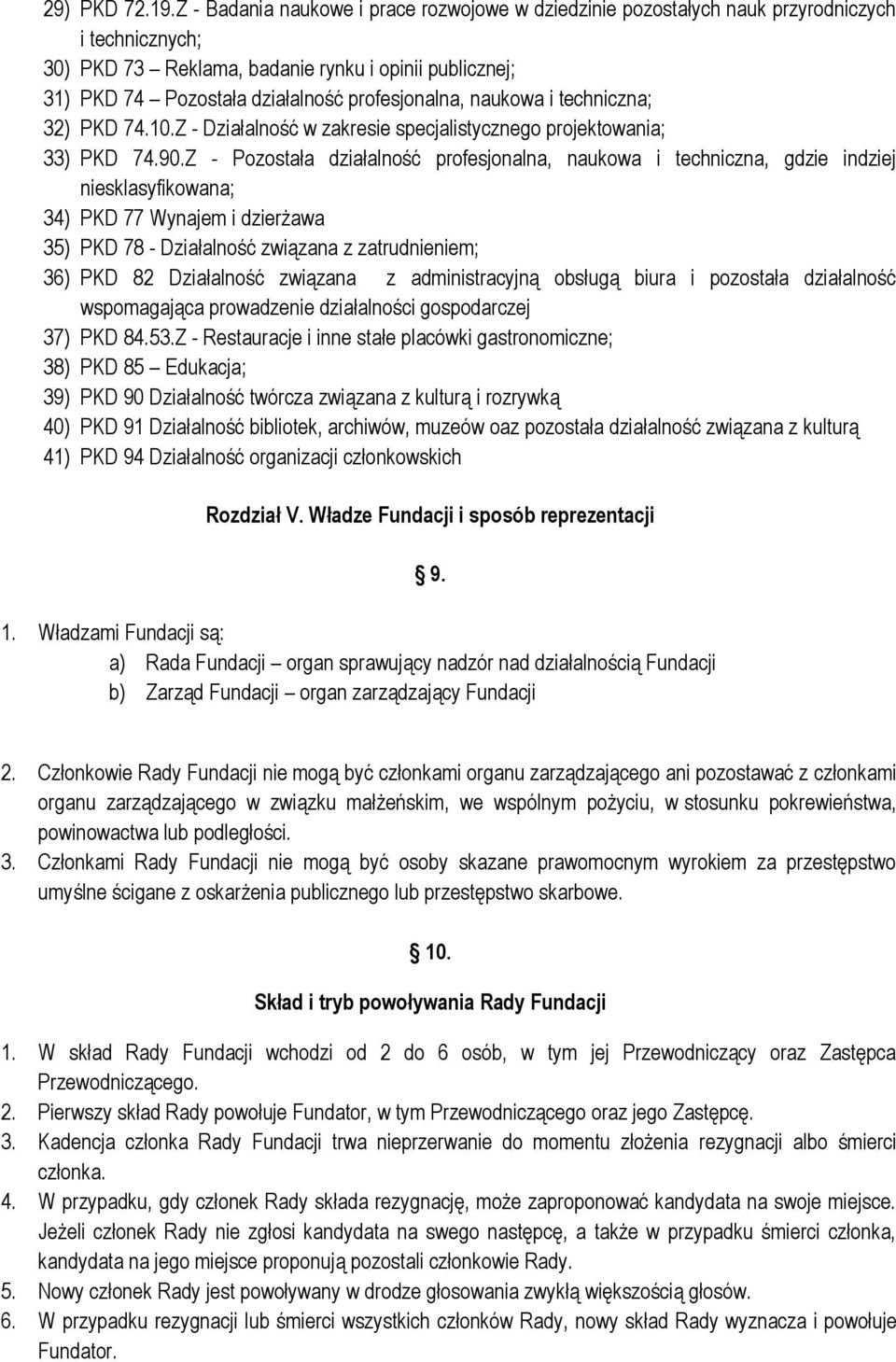 profesjonalna, naukowa i techniczna; 32) PKD 74.10.Z - Działalność w zakresie specjalistycznego projektowania; 33) PKD 74.90.