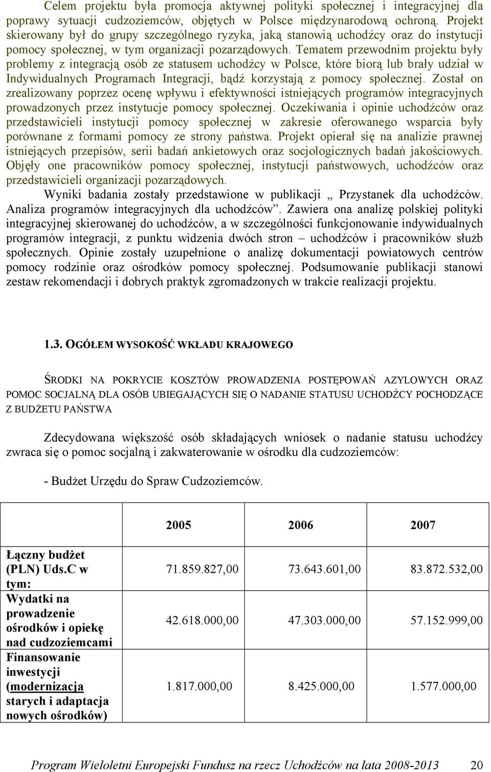 Tematem przewodnim projektu były problemy z integracją osób ze statusem uchodźcy w Polsce, które biorą lub brały udział w Indywidualnych Programach Integracji, bądź korzystają z pomocy społecznej.