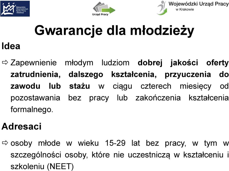 pozostawania bez pracy lub zakończenia kształcenia formalnego.