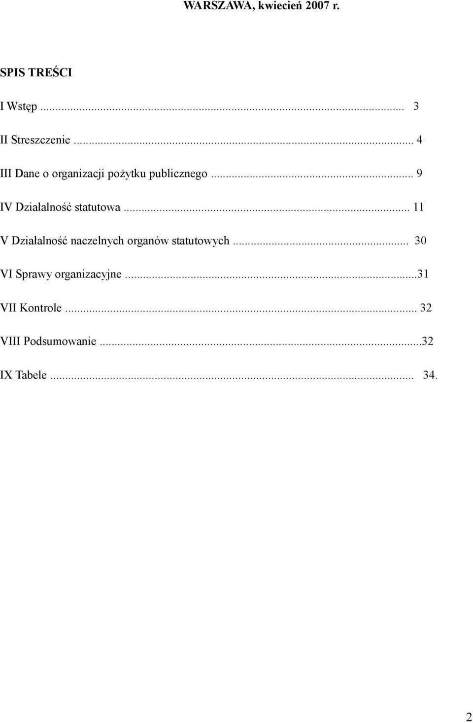 .. 9 IV Działalność statutowa.