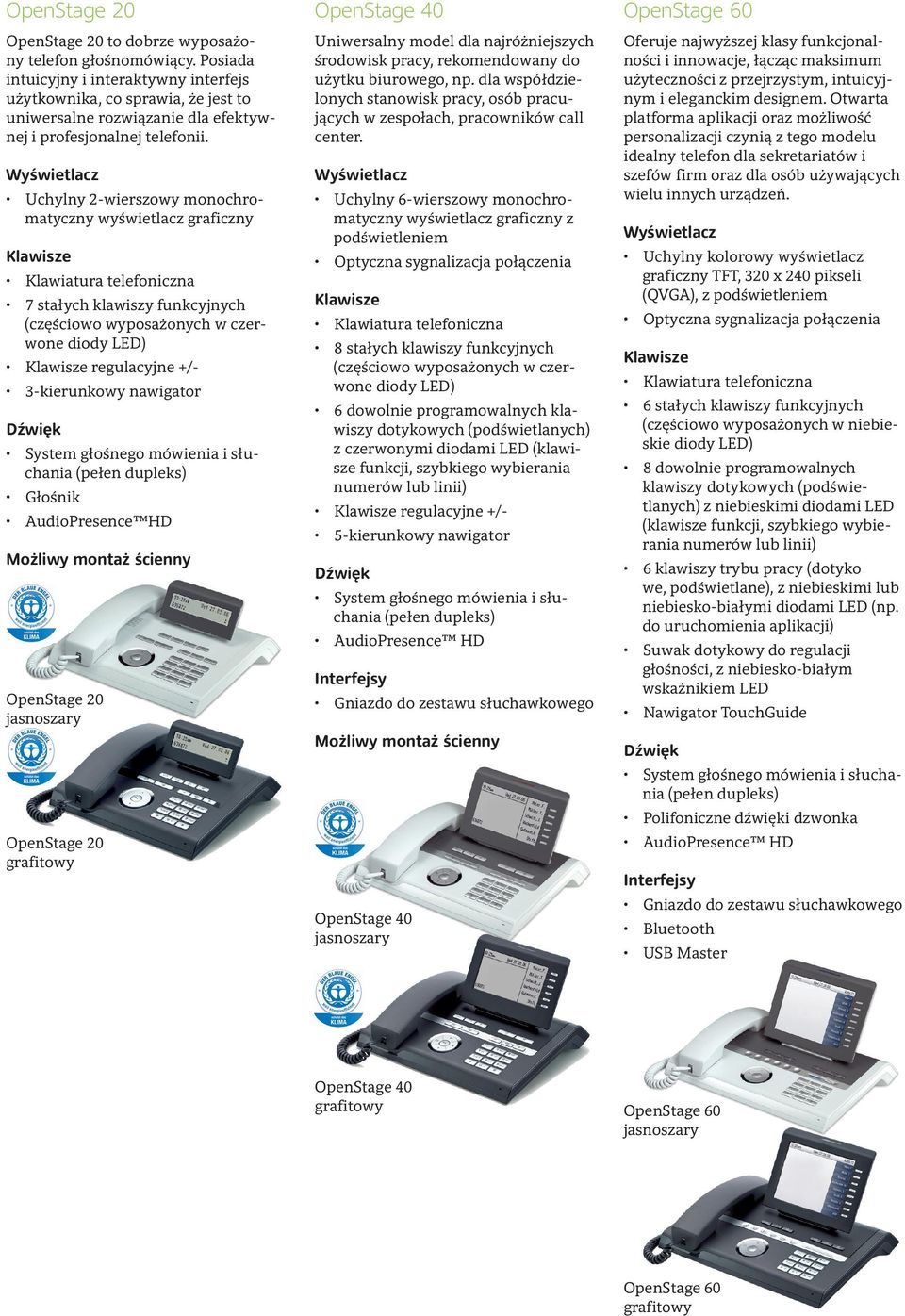 20 40 Uniwersalny model dla najróżniejszych środowisk pracy, rekomendowany do użytku biurowego, np. dla współdzielonych stanowisk pracy, osób pracujących w zespołach, pracowników call center.