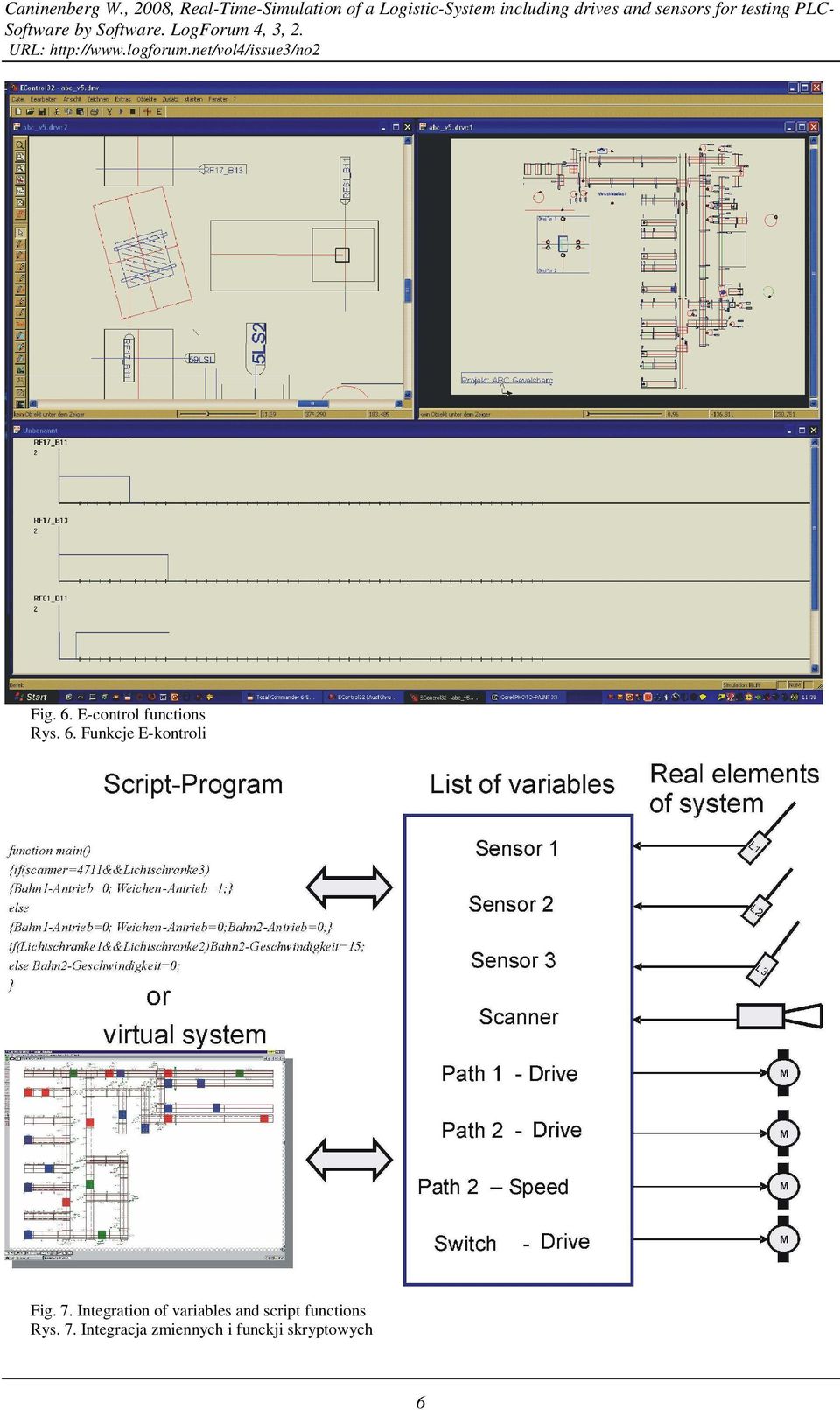 and sensors for testing PLC Fig. 6. E-control functions Rys. 6. Funkcje E-kontroli Fig.