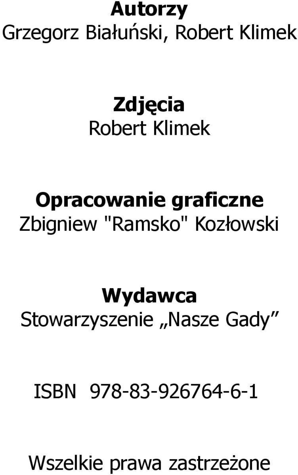 "Ramsko" Kozłowski Wydawca Stowarzyszenie Nasze