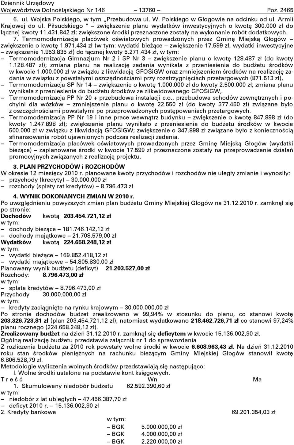 Termomodernizacja placówek oświatowych prowadzonych przez Gminę Miejską Głogów zwiększenie o kwotę 1.971.434 zł (w tym: wydatki bieżące zwiększenie 17.599 zł, wydatki inwestycyjne zwiększenie 1.953.