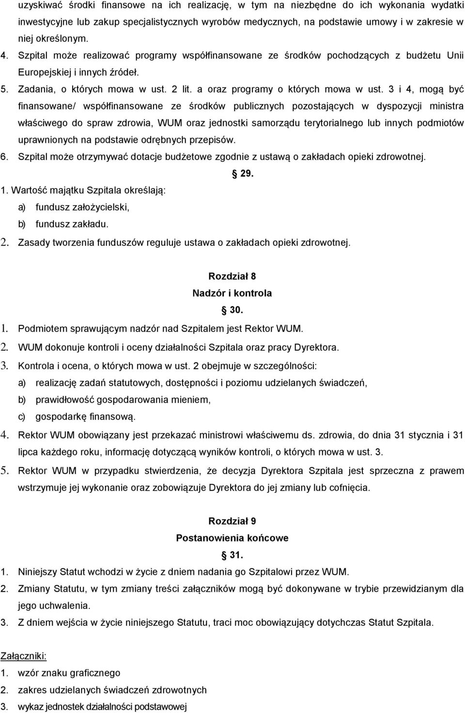 a oraz programy o których mowa w ust.