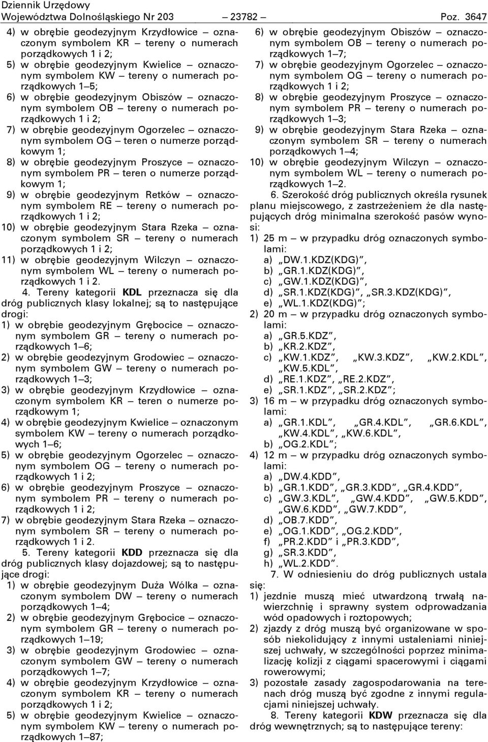 w obrębie geodezyjnym Obiszów oznaczonym symbolem OB tereny o numerach porządkowych 1 i 2; 7) w obrębie geodezyjnym Ogorzelec oznaczonym symbolem OG teren o numerze porządkowym 8) w obrębie