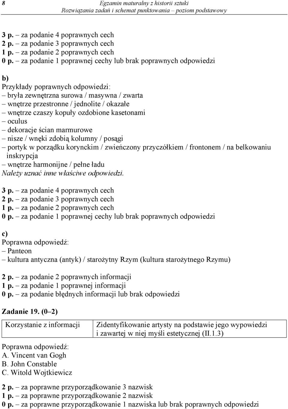 kopuły ozdobione kasetonami oculus dekoracje ścian marmurowe nisze / wnęki zdobią kolumny / posągi portyk w porządku korynckim / zwieńczony przyczółkiem / frontonem / na belkowaniu inskrypcja wnętrze