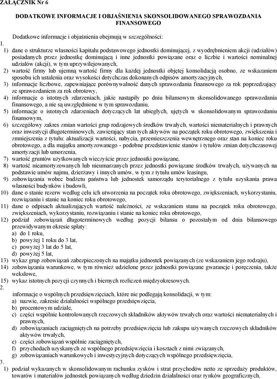 wartości nominalnej udziałów (akcji), w tym uprzywilejowanych, 2) wartość firmy lub ujemną wartość firmy dla każdej jednostki objętej konsolidacją osobno, ze wskazaniem sposobu ich ustalenia oraz