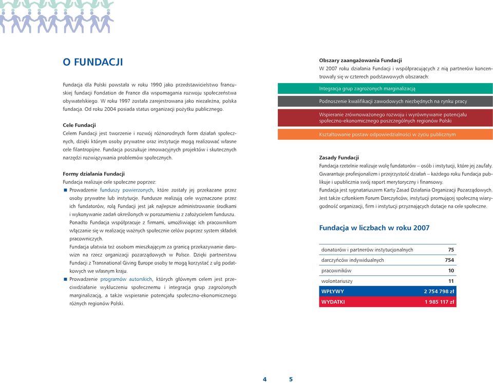 Cele Fundacji Celem Fundacji jest tworzenie i rozwój różnorodnych form działań społecznych, dzięki którym osoby prywatne oraz instytucje mogą realizować własne cele filantropijne.