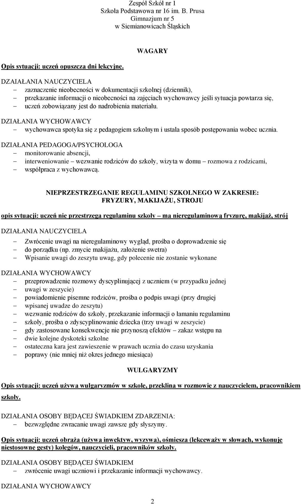 jest do nadrobienia materiału. wychowawca spotyka się z pedagogiem szkolnym i ustala sposób postępowania wobec ucznia.