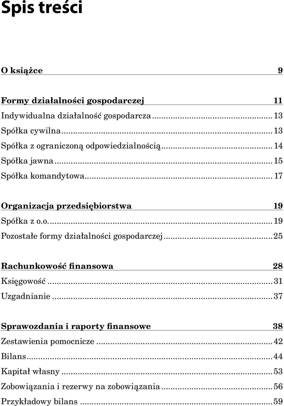 .. 17 Organizacja przedsiębiorstwa 19 Spółka z o.o...19 Pozostałe formy działalności gospodarczej.