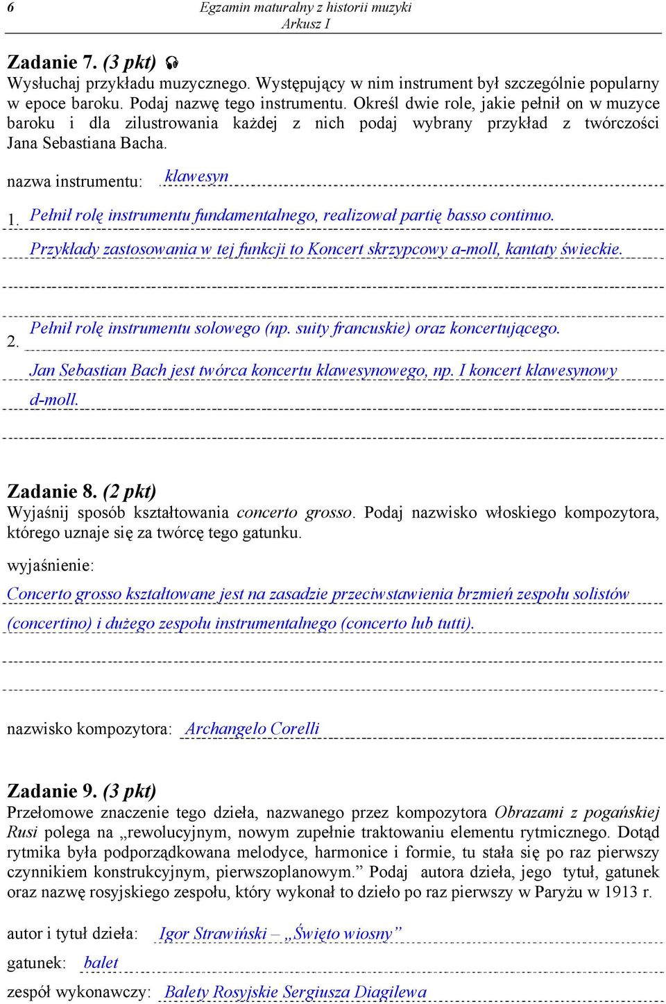 Pełnił rolę instrumentu fundamentalnego, realizował partię basso continuo. Przykłady zastosowania w tej funkcji to Koncert skrzypcowy a-moll, kantaty świeckie. 2. Pełnił rolę instrumentu solowego (np.