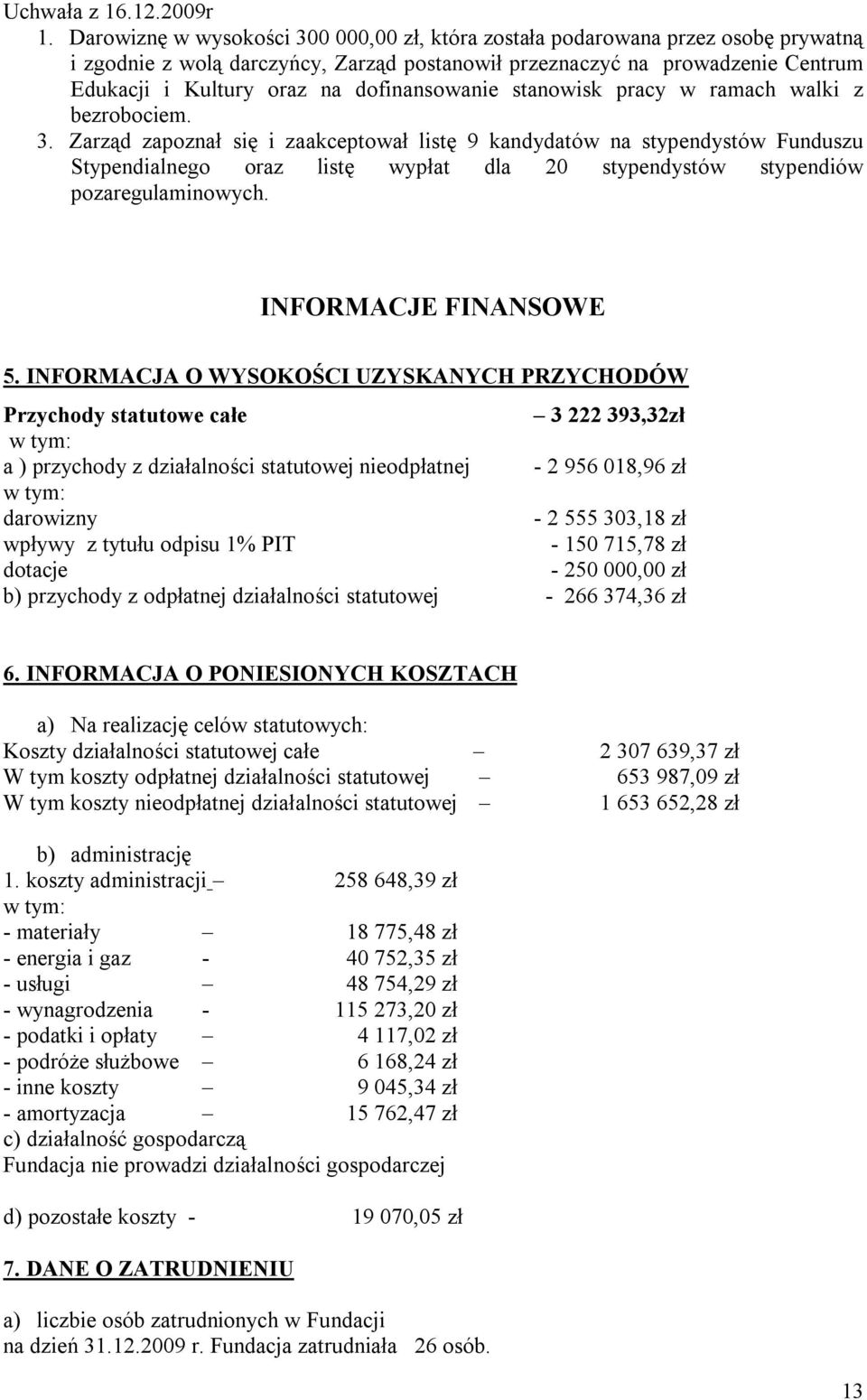 dofinansowanie stanowisk pracy w ramach walki z bezrobociem. 3.