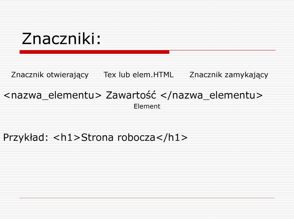 html Znacznik zamykaj cy