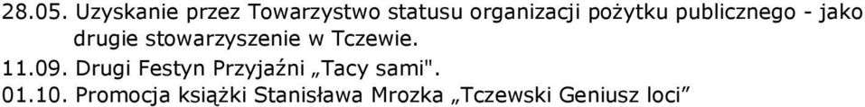 poŝytku publicznego - jako drugie stowarzyszenie w