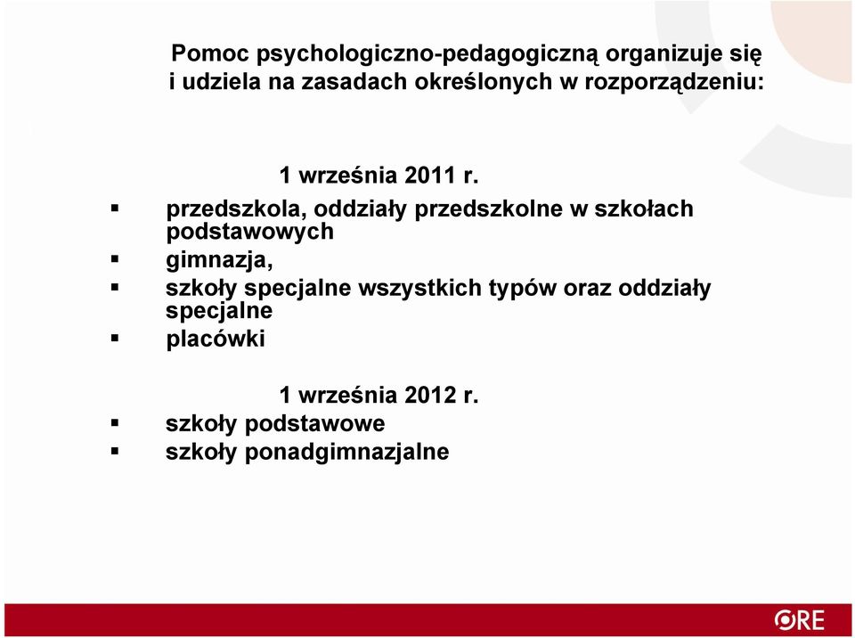 przedszkola, oddziały przedszkolne w szkołach podstawowych o gimnazja, szkoły