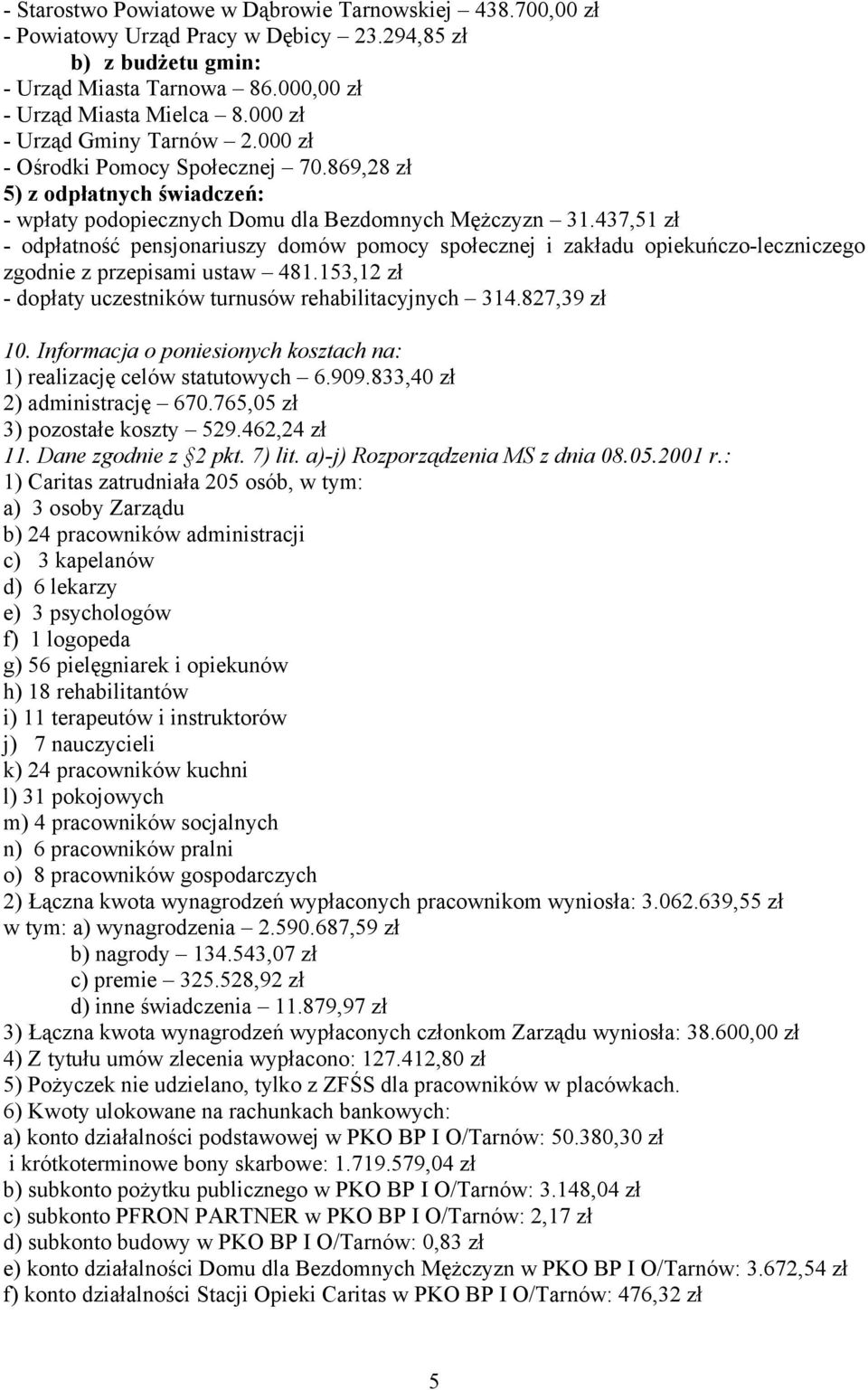 437,51 zł - odpłatność pensjonariuszy domów pomocy społecznej i zakładu opiekuńczo-leczniczego zgodnie z przepisami ustaw 481.153,12 zł - dopłaty uczestników turnusów rehabilitacyjnych 314.