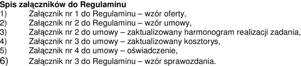 harmonogram realizacji zadania, 4) Załącznik nr 3 do umowy zaktualizowany kosztorys,