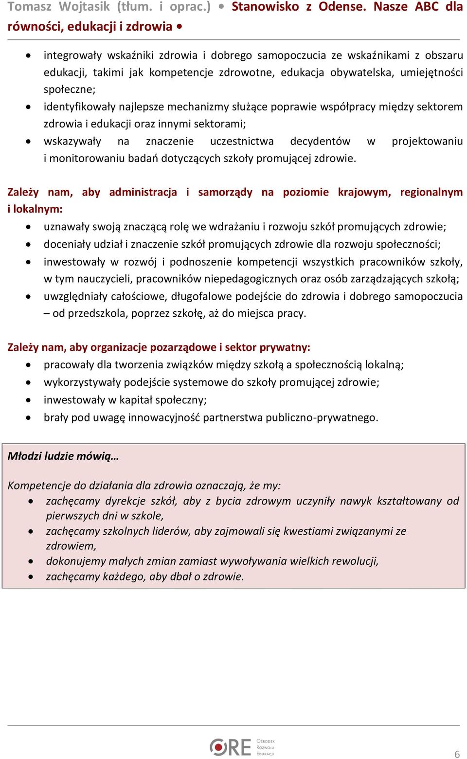 szkoły promującej zdrowie.