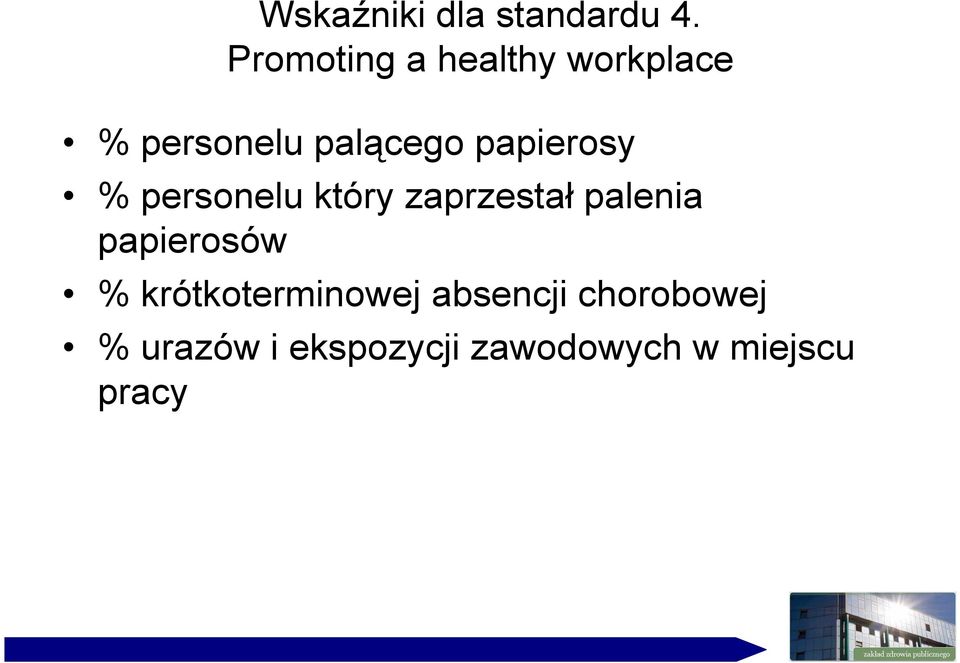 papierosy % personelu który zaprzestał palenia