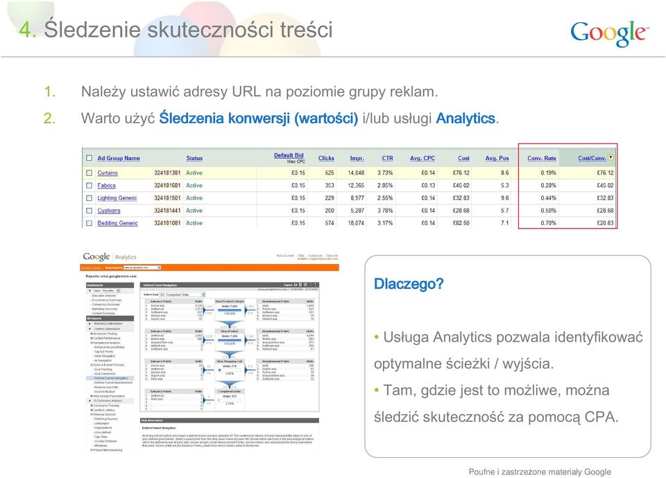 Warto użyć Śledzenia konwersji (wartości) i/lub usługi Analytics. Dlaczego?