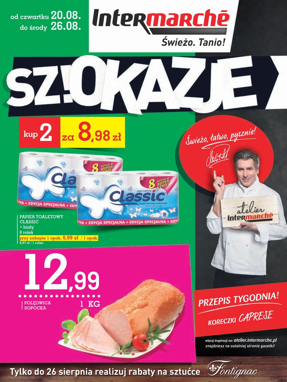 kup2 za 8,98 zł PAPIER TOALETOWY CLASSIC biały 8 rolek przy