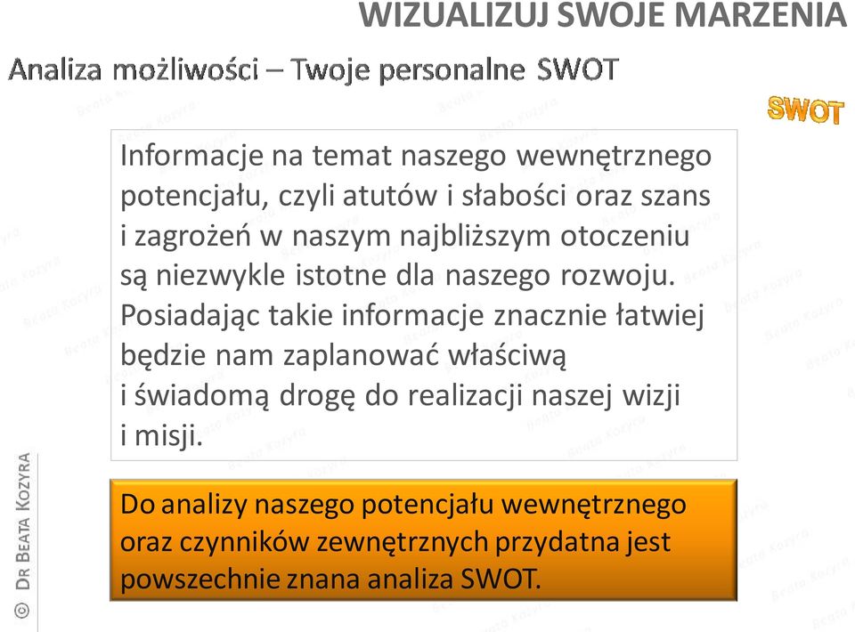 Posiadając takie informacje znacznie łatwiej będzie nam zaplanować właściwą i świadomą drogę do