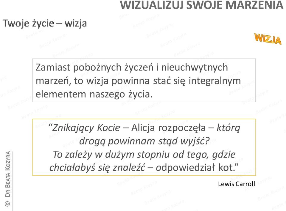 Znikający Kocie Alicja rozpoczęła którą drogą powinnam stąd wyjść?