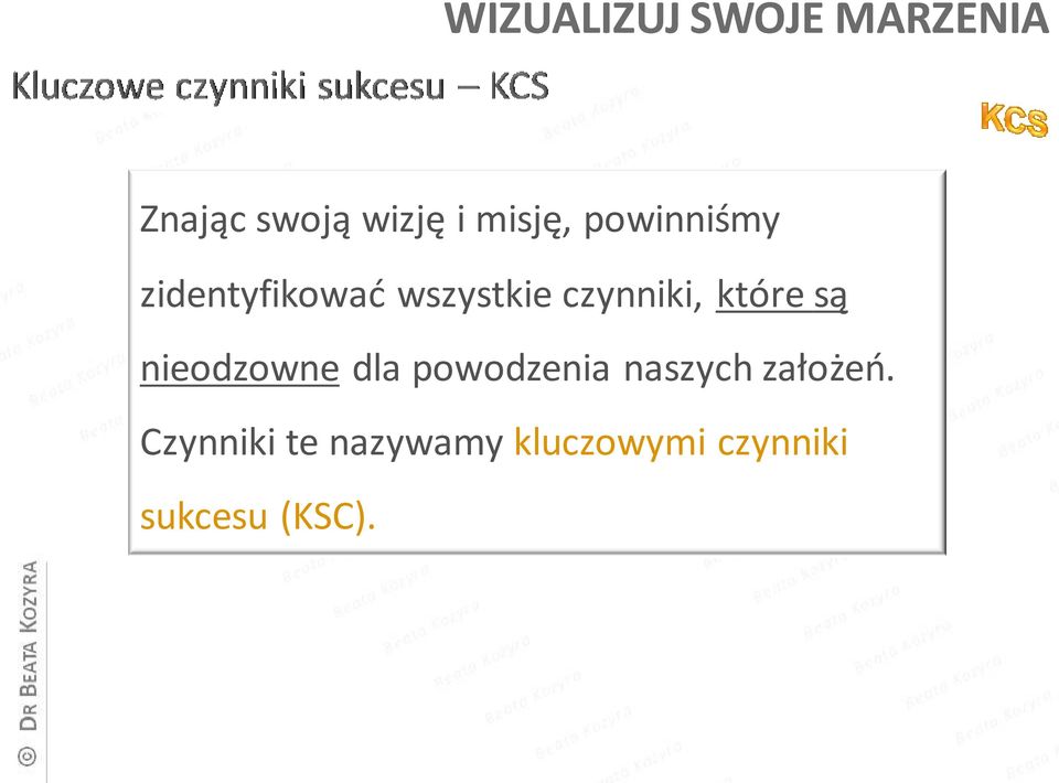 nieodzowne dla powodzenia naszych założeń.