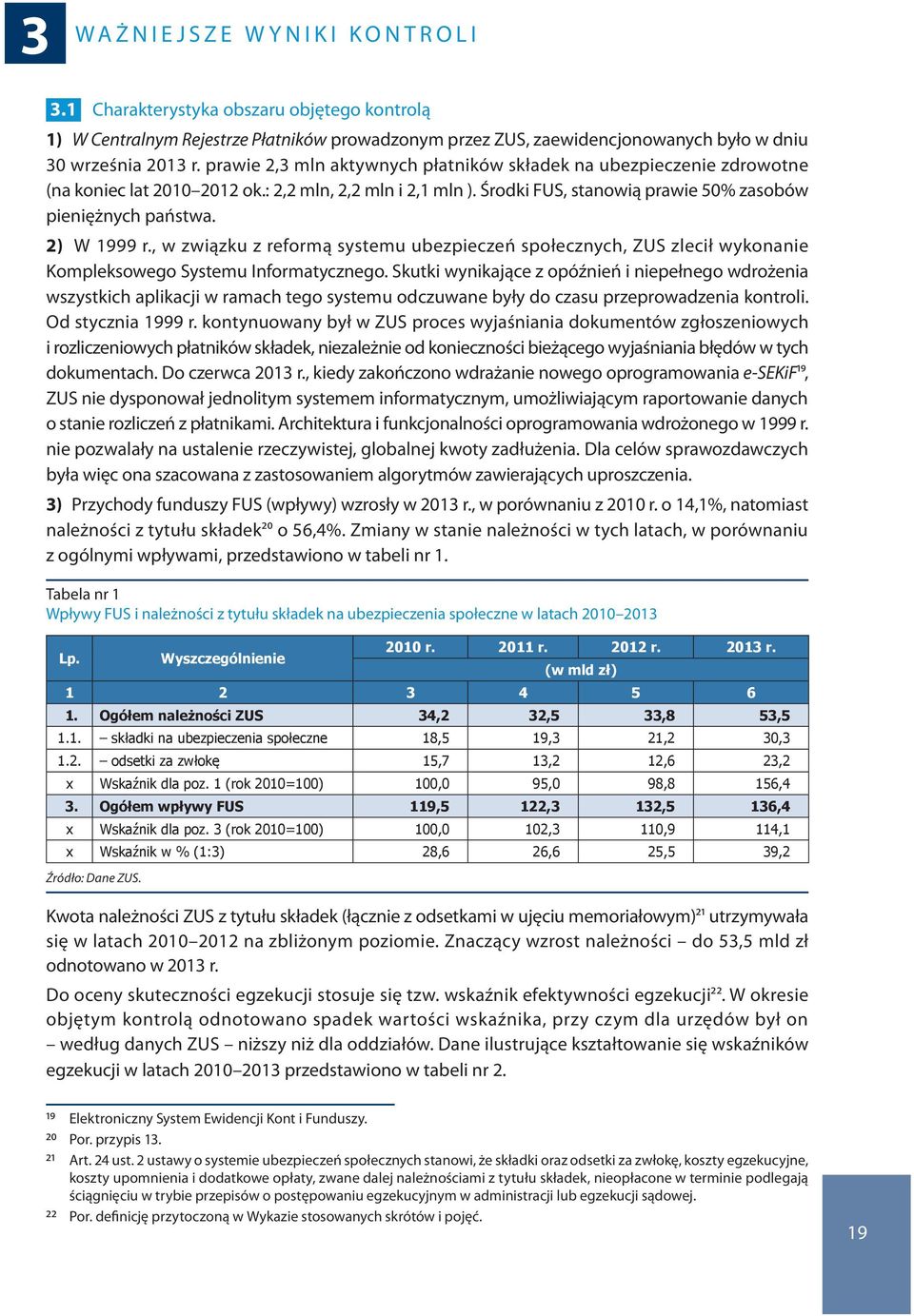 prawie 2,3 mln aktywnych płatników składek na ubezpieczenie zdrowotne (na koniec lat 2010 2012 ok.: 2,2 mln, 2,2 mln i 2,1 mln ). Środki FUS, stanowią prawie 50% zasobów pieniężnych państwa.