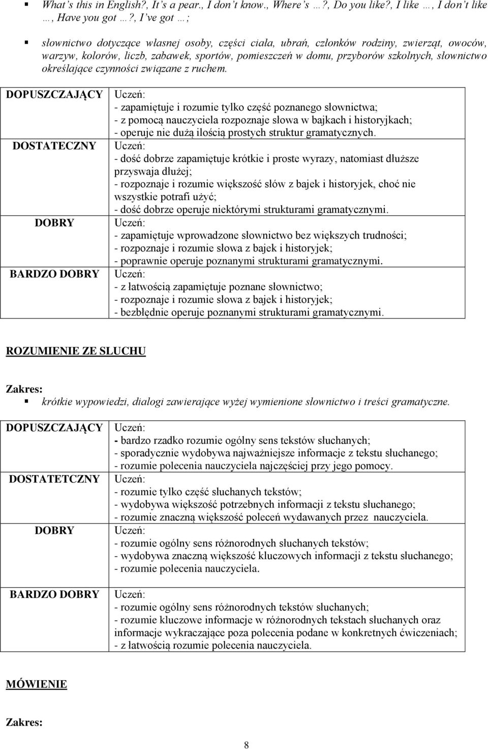 określające czynności związane z ruchem.