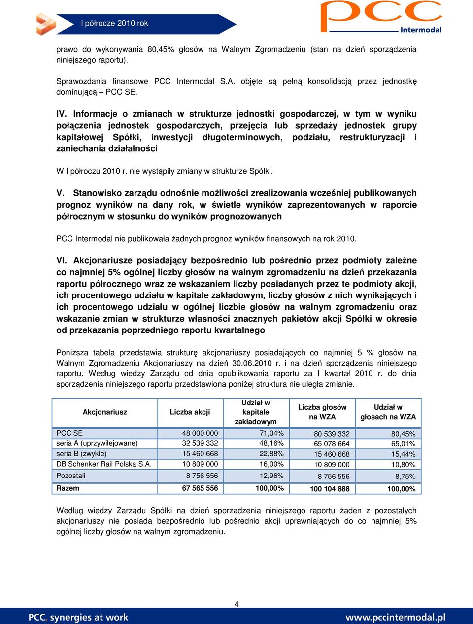 Informacje o zmianach w strukturze jednostki gospodarczej, w tym w wyniku połączenia jednostek gospodarczych, przejęcia lub sprzedaŝy jednostek grupy kapitałowej Spółki, inwestycji długoterminowych,