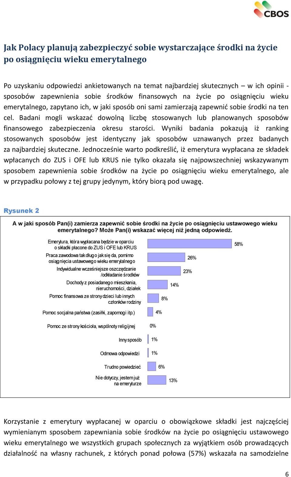 Badani mogli wskazać dowolną liczbę stosowanych lub planowanych sposobów finansowego zabezpieczenia okresu starości.