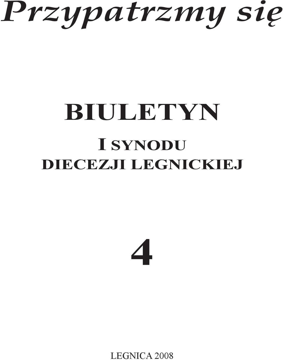 SYNODU DIECEZJI