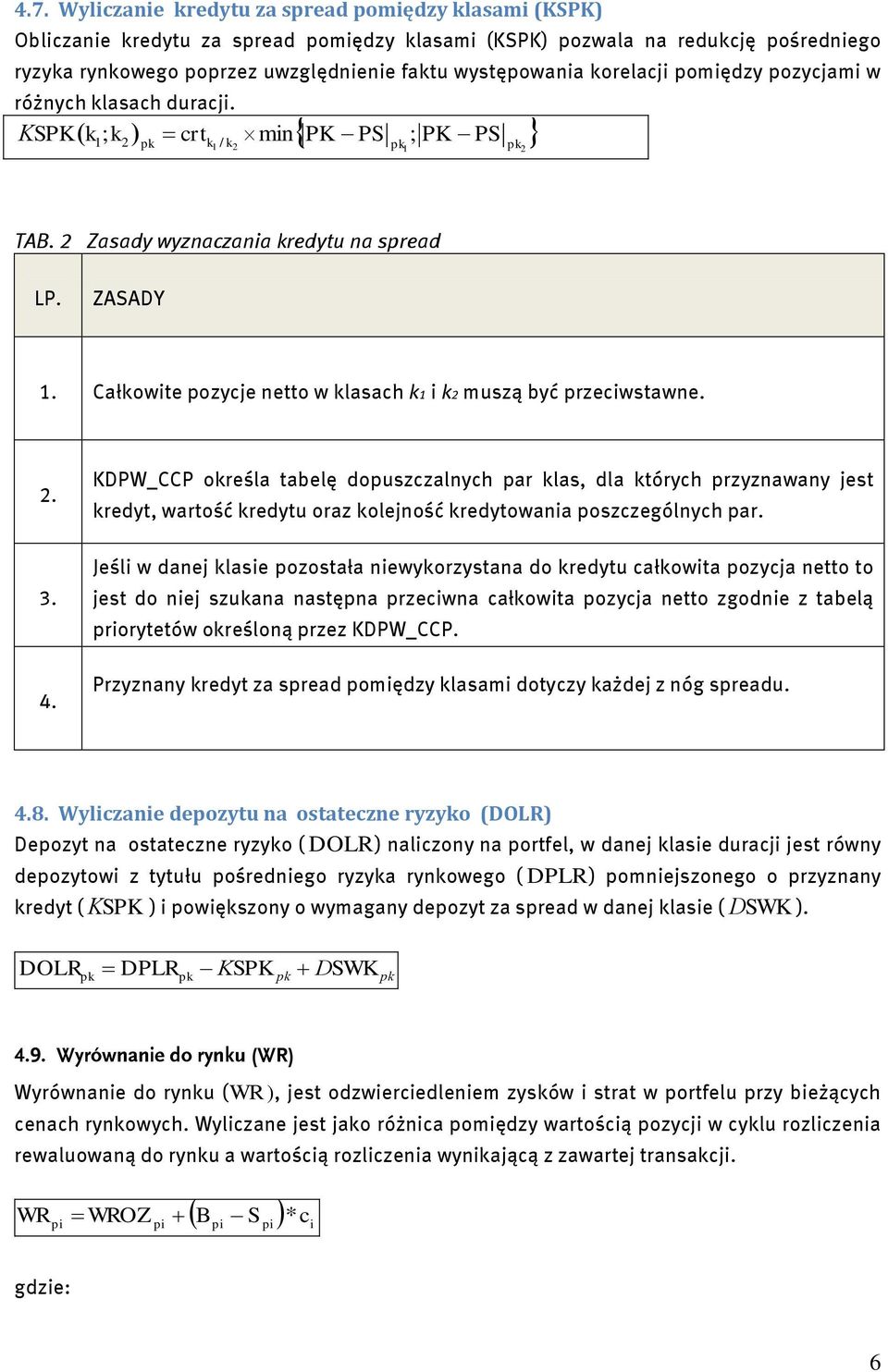 KDPW_CCP oreśla tabelę douszczalnych ar las, dla tórych rzyznawany jest redyt, wartość redytu oraz olejność redytowania oszczególnych ar.