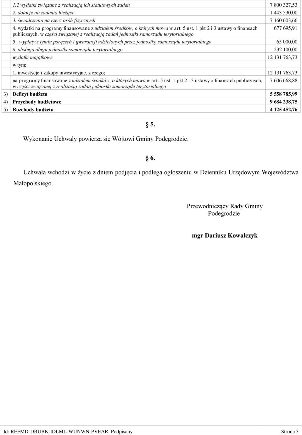 wypłaty z tytułu poręczeń i gwarancji udzielonych przez jednostkę samorządu terytorialnego 65 000,00 6.