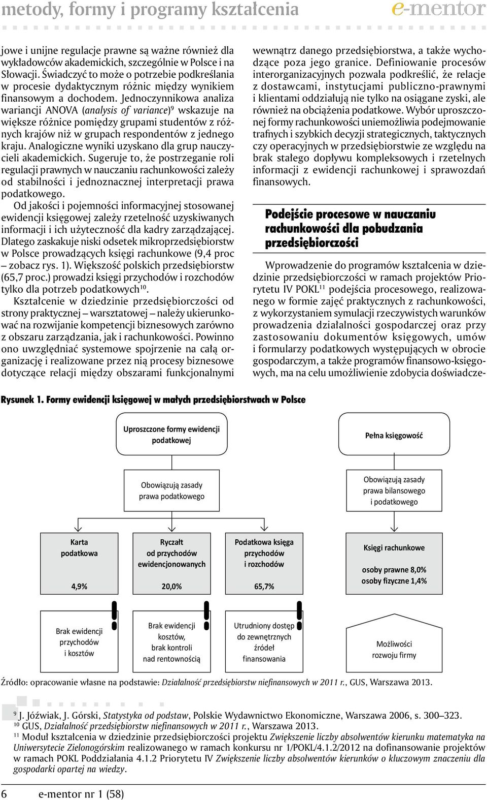 Jednoczynnikowa analiza wariancji ANOVA (analysis of variance) 9 wskazuje na większe różnice pomiędzy grupami studentów z różnych krajów niż w grupach respondentów z jednego kraju.