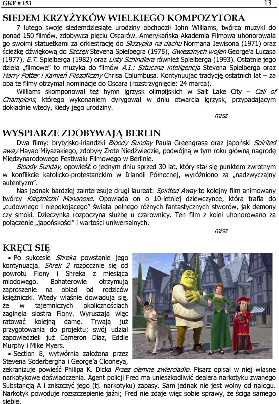 wojen George a Lucasa (1977), E.T. Spielberga (1982) oraz Listy Schindlera również Spielberga (1993). Ostatnie jego dzieła filmowe to muzyka do filmów A.I.