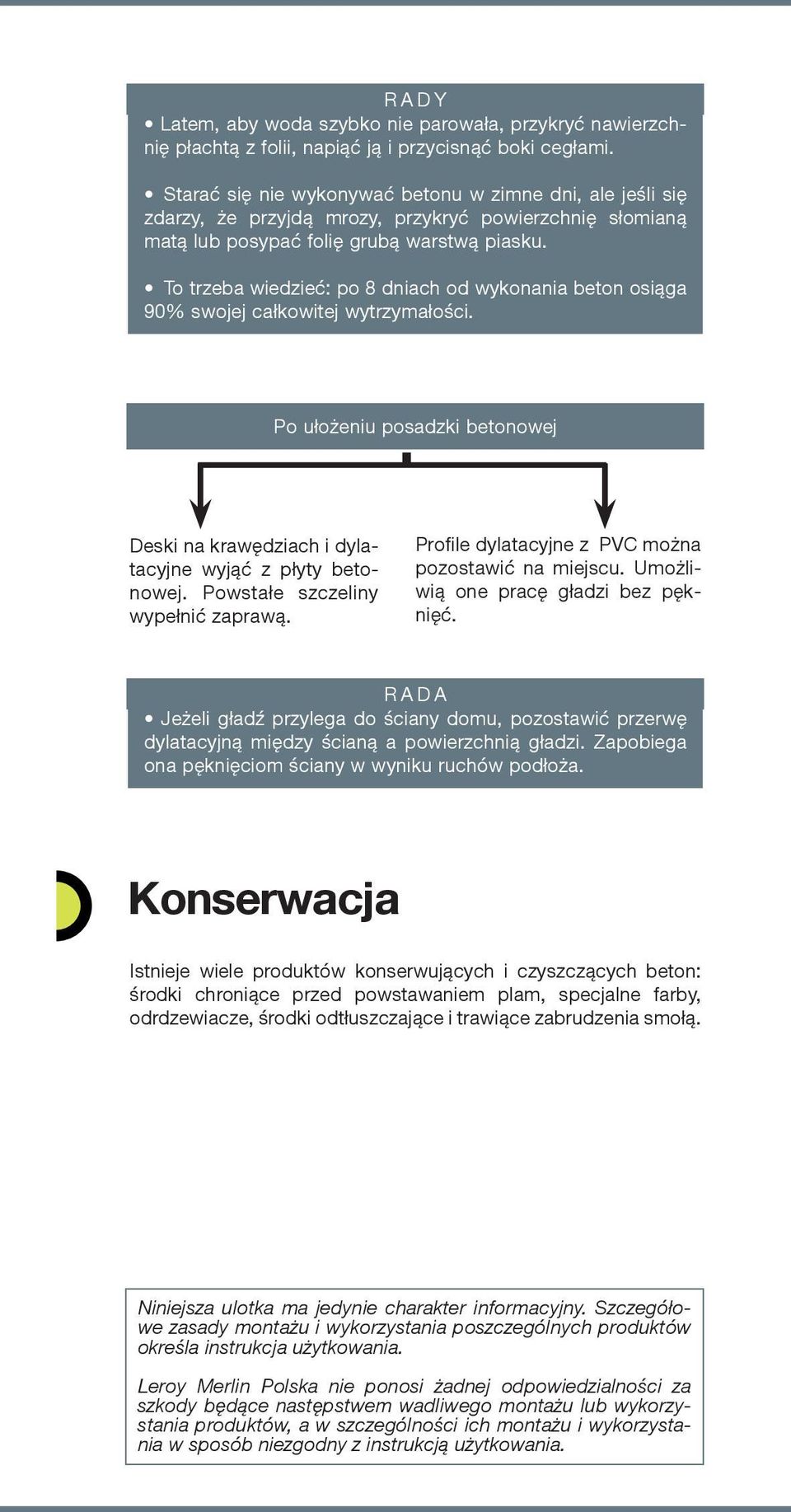 To trze ba wie dzieć: po 8 dniach od wy ko na nia be ton osią ga 90% swo jej cał ko wi tej wy trzy ma ło ści.