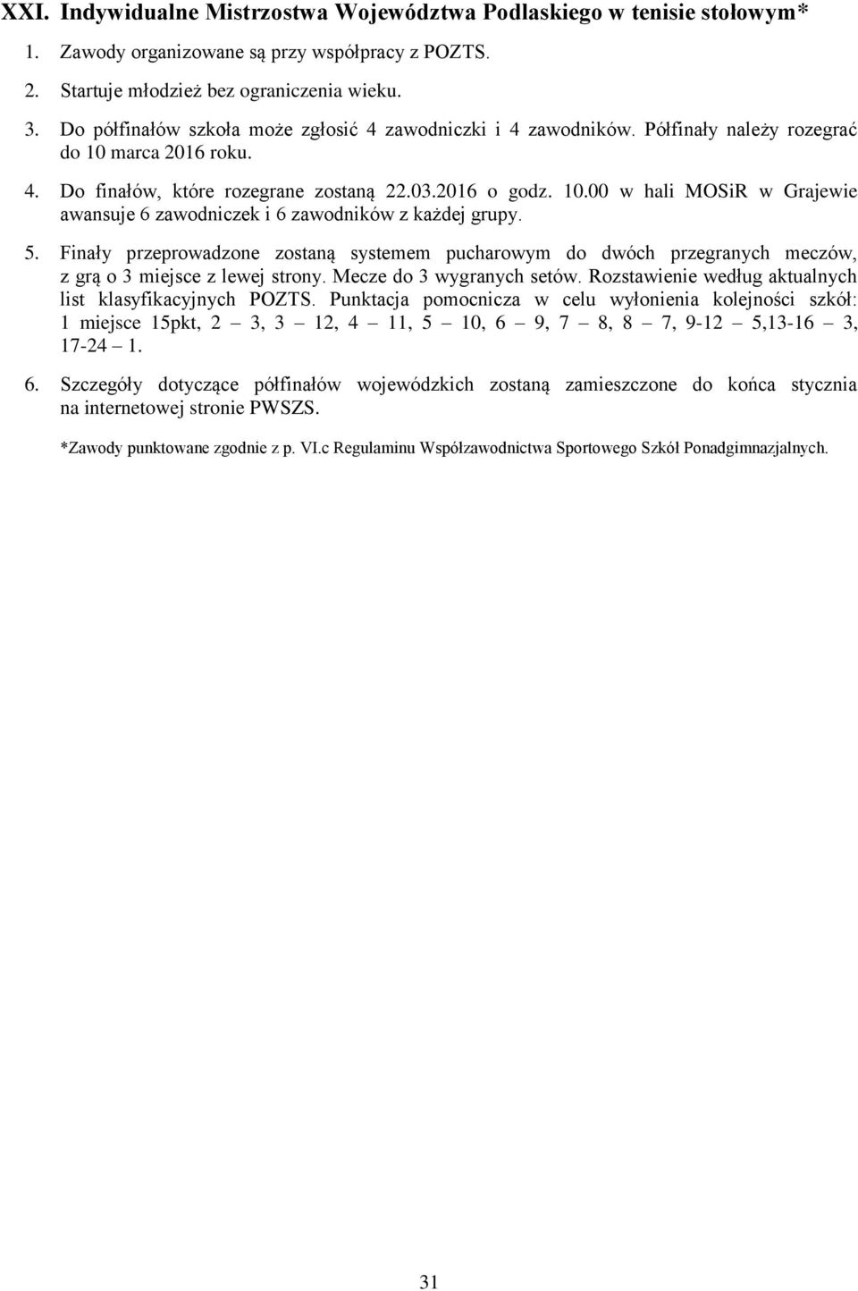 5. Finały przeprowadzone zostaną systemem pucharowym do dwóch przegranych meczów, z grą o 3 miejsce z lewej strony. Mecze do 3 wygranych setów.