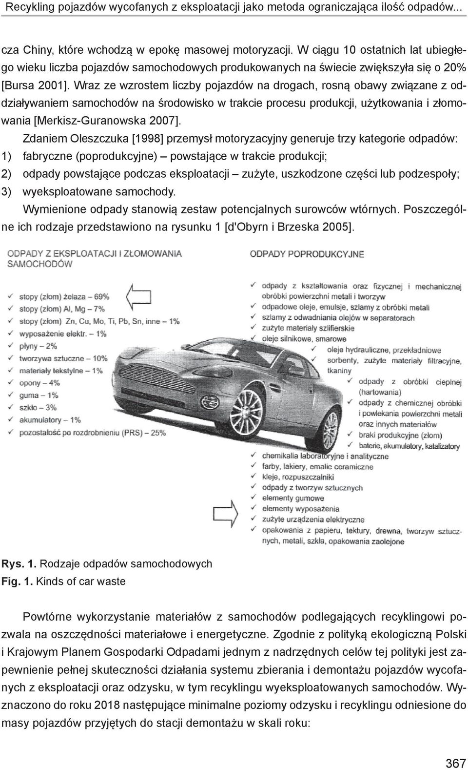 Wraz ze wzrostem liczby pojazdów na drogach, rosną obawy związane z oddziaływaniem samochodów na środowisko w trakcie procesu produkcji, użytkowania i złomowania [Merkisz-Guranowska 2007].