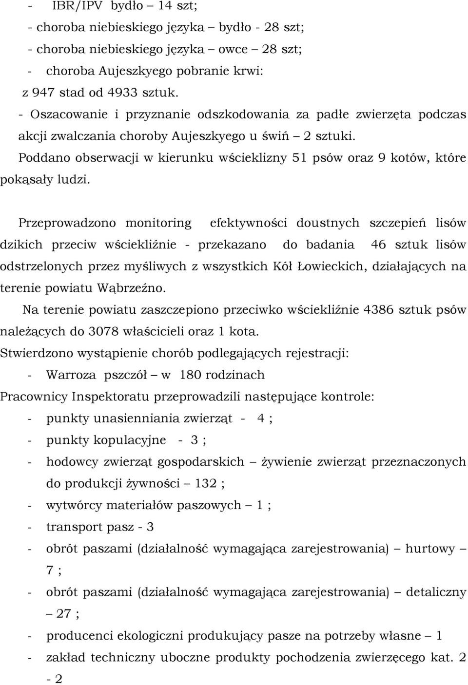 Poddano obserwacji w kierunku wścieklizny 51 psów oraz 9 kotów, które pokąsały ludzi.