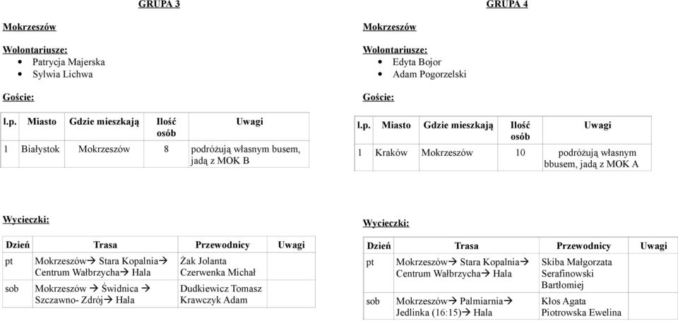 MOK A Mokrzeszów Świdnica Szczawno- Zdrój Hala Żak Jolanta Czerwenka Michał Dudkiewicz Tomasz Krawczyk Adam