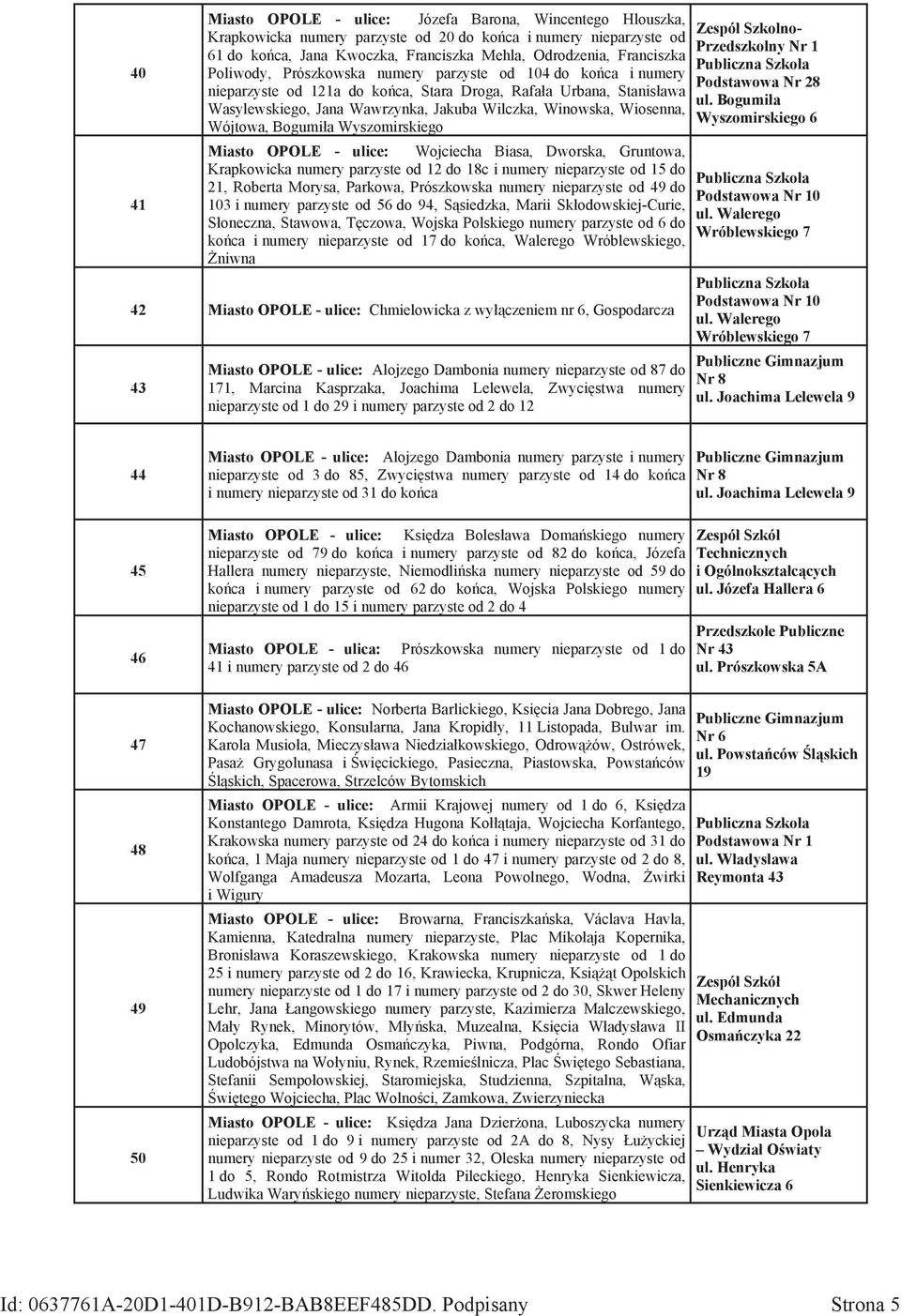Wójtowa, Bogumiła Wyszomirskiego Zespół Szkolno- Przedszkolny Nr 1 Podstawowa Nr 28 ul.