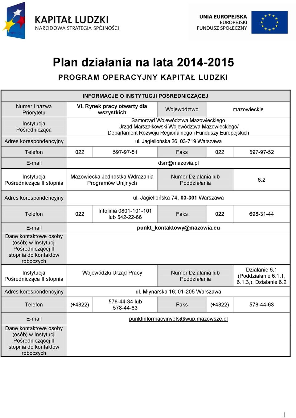 ul. Jagiellońska 26, 03-719 Warszawa Telefon 022 597-97-51 Faks 022 597-97-52 E-mail dsrr@mazovia.