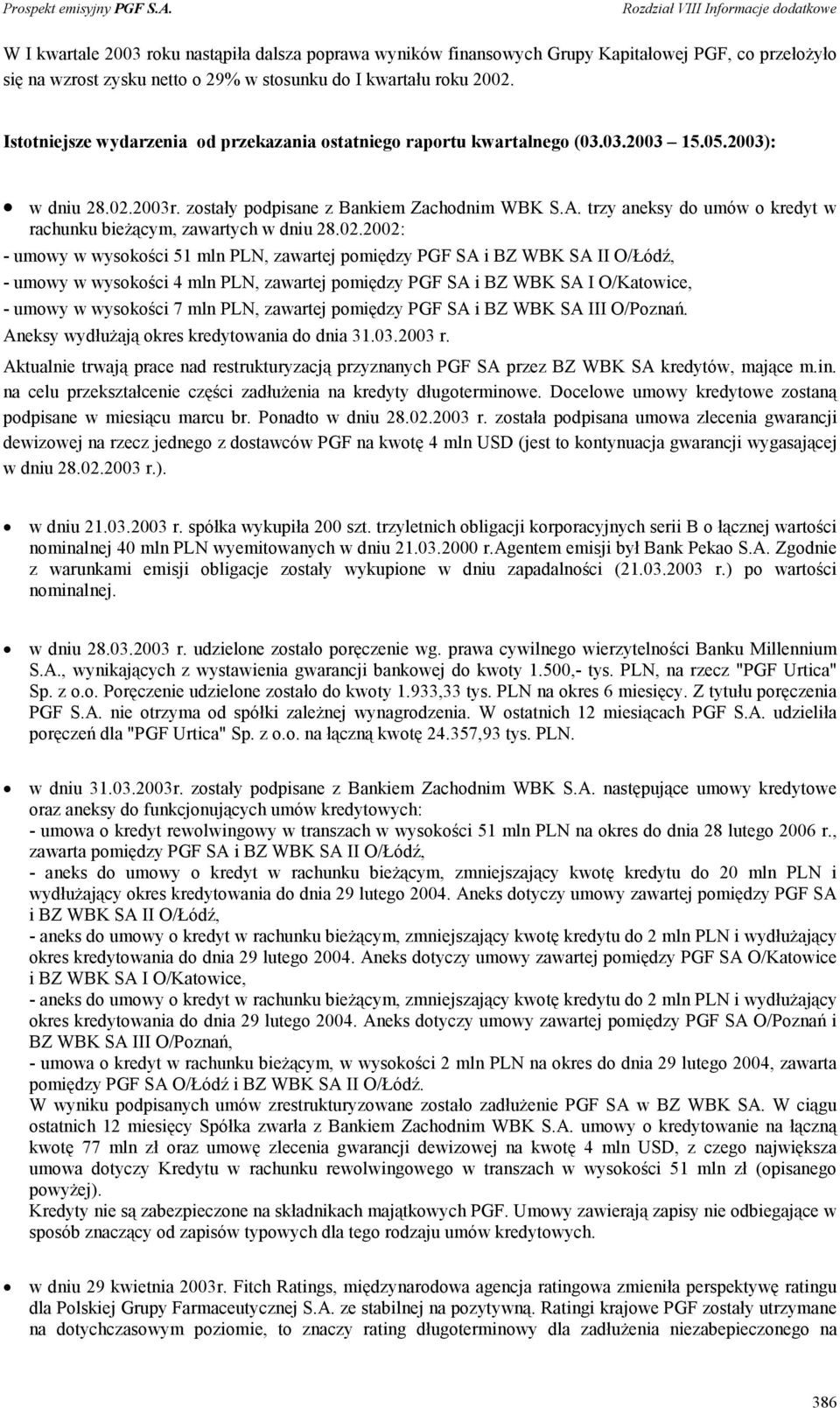 trzy aneksy do umów o kredyt w rachunku bieżącym, zawartych w dniu 28.02.