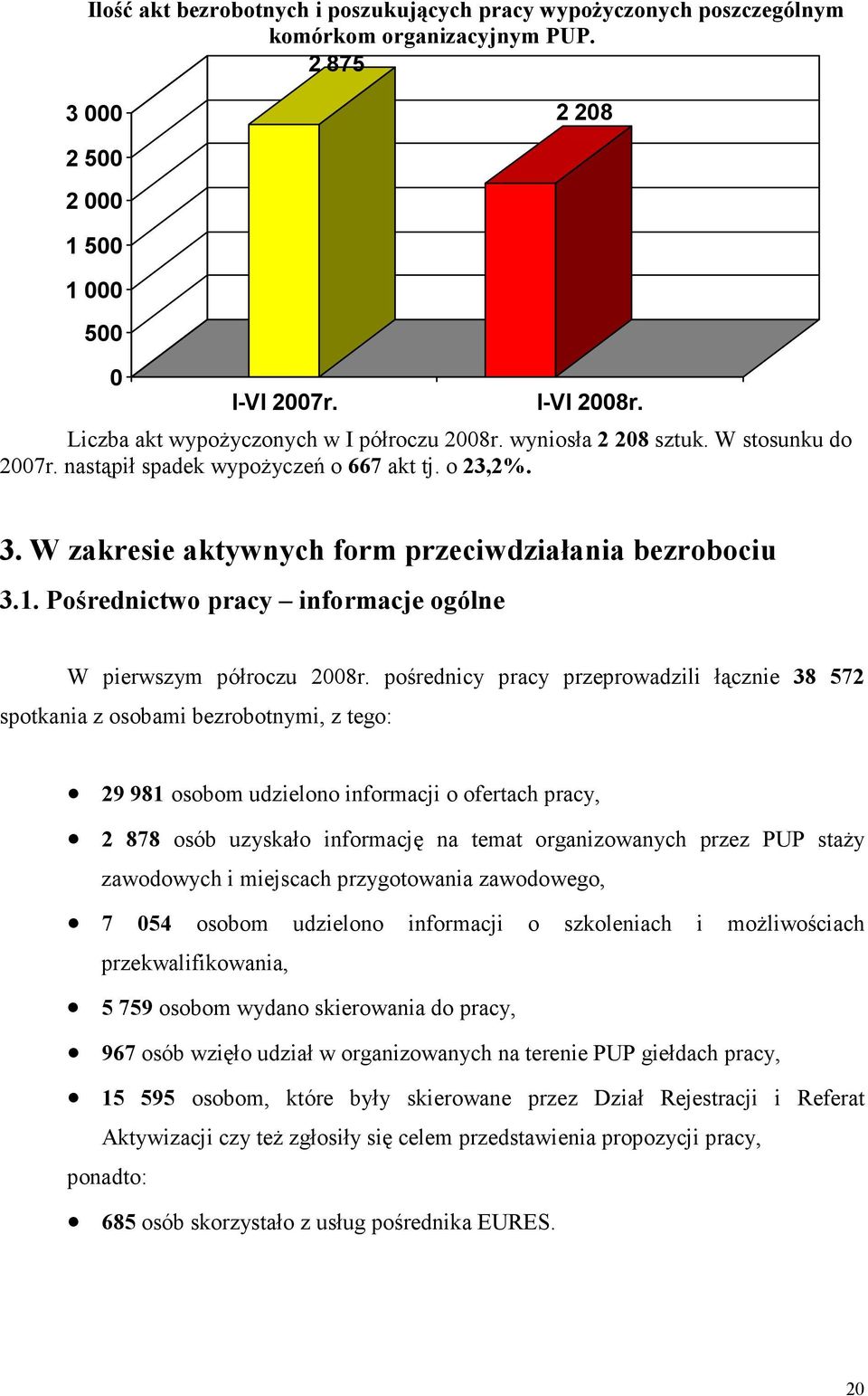 Pośrednictwo pracy informacje ogólne W pierwszym półroczu 28r.